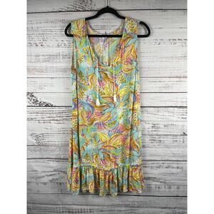 Stella Parker Collection Dress Womens Large Multicolor Floral Sundress Tropical